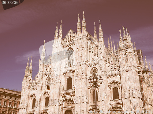 Image of Retro looking Milan Cathedral