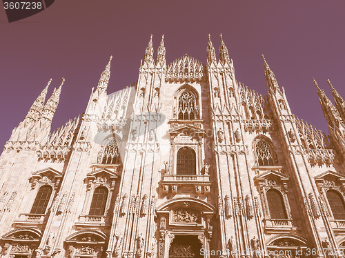 Image of Retro looking Milan Cathedral