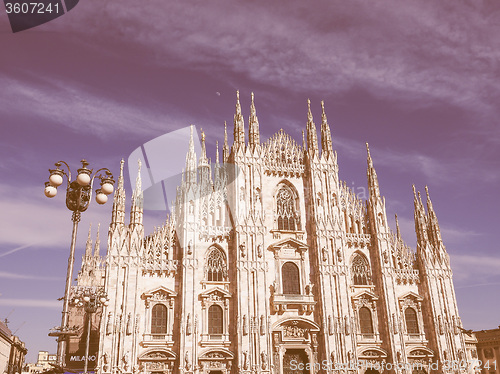 Image of Retro looking Milan Cathedral