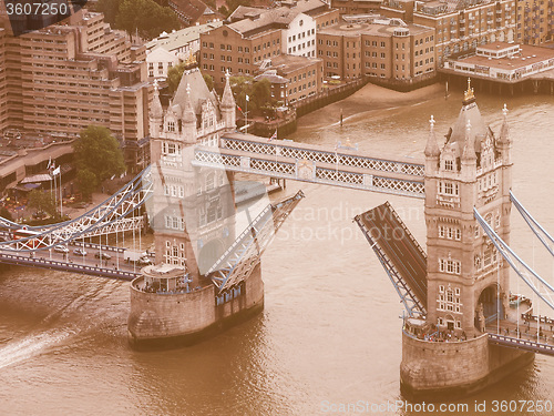 Image of Retro looking Aerial view of London