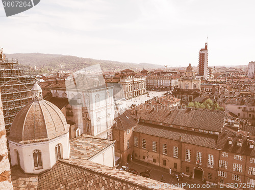 Image of Retro looking Piazza Castello Turin