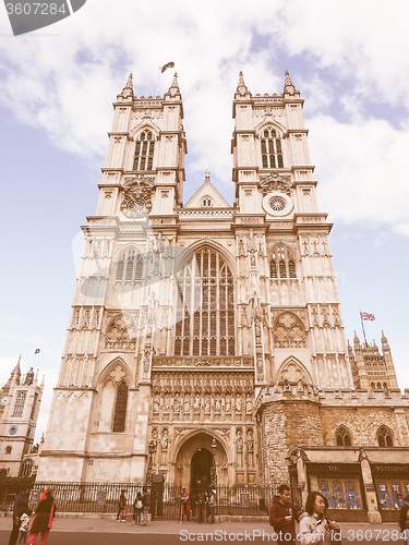 Image of Retro looking Westminster Abbey in London