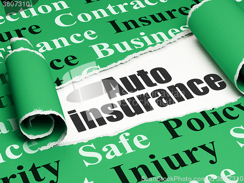 Image of Insurance concept: black text Auto Insurance under the piece of  torn paper