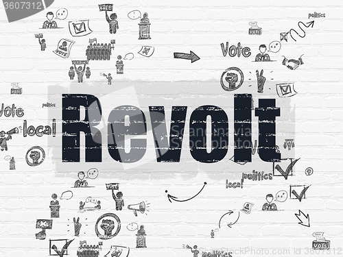 Image of Politics concept: Revolt on wall background