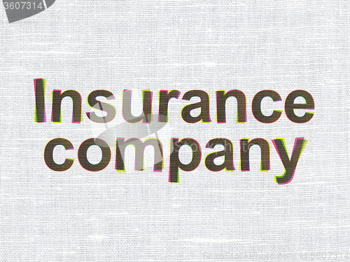 Image of Insurance concept: Insurance Company on fabric texture background