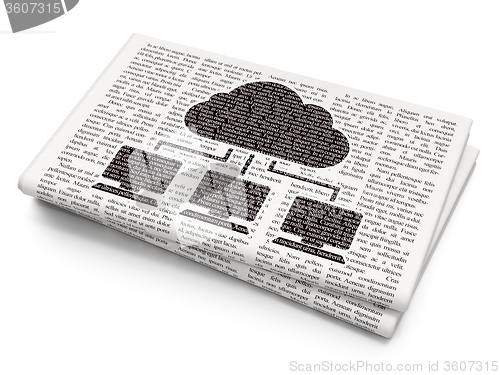 Image of Cloud networking concept: Cloud Network on Newspaper background