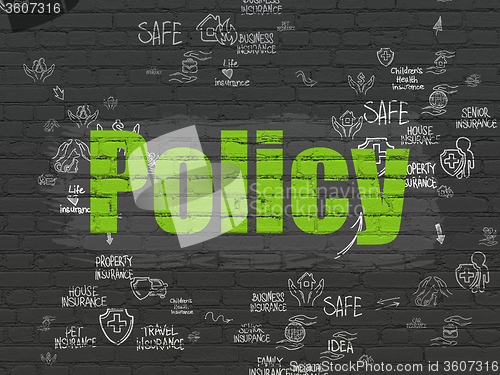 Image of Insurance concept: Policy on wall background