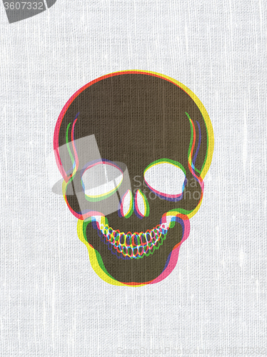 Image of Medicine concept: Scull on fabric texture background