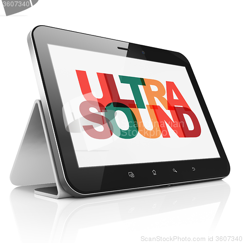 Image of Health concept: Tablet Computer with Ultrasound on  display