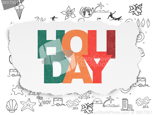 Image of Travel concept: Holiday on Torn Paper background