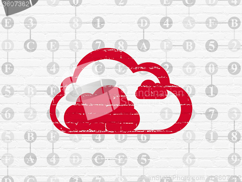 Image of Cloud computing concept: Cloud on wall background