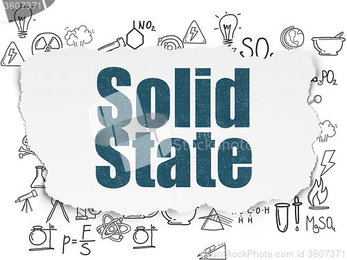 Image of Science concept: Solid State on Torn Paper background