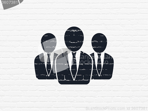 Image of Law concept: Business People on wall background