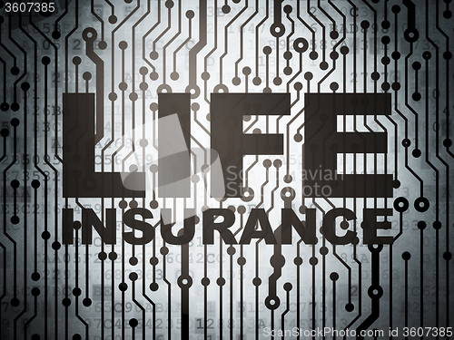 Image of Insurance concept: circuit board with Life Insurance