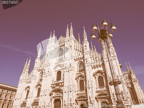 Image of Retro looking Milan Cathedral