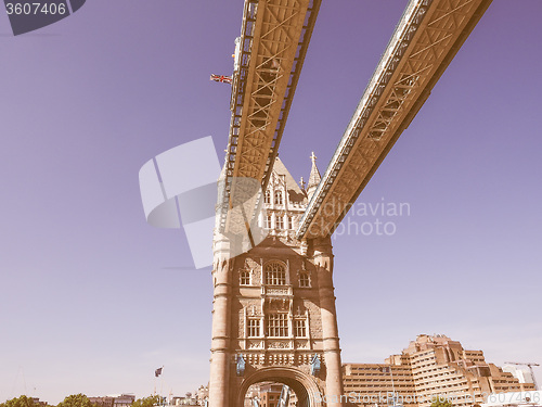 Image of Retro looking Tower Bridge in London