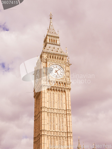Image of Retro looking Big Ben in London