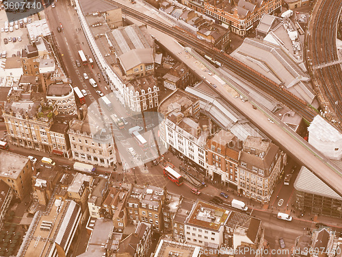 Image of Retro looking Aerial view of London