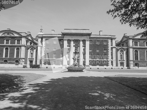 Image of Black and white Naval College in London