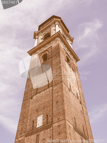 Image of Retro looking Turin Cathedral steeple