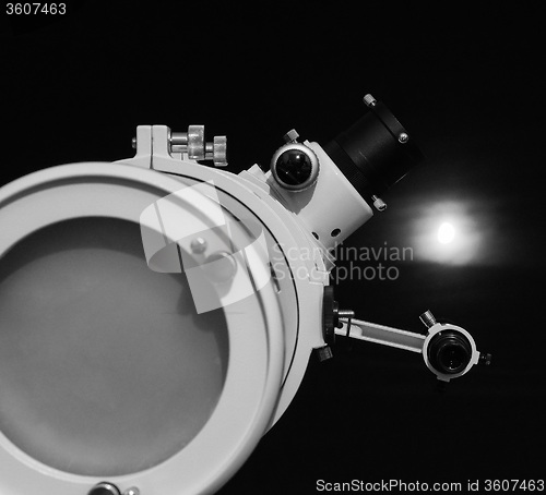 Image of Black and white Astronomical telescope