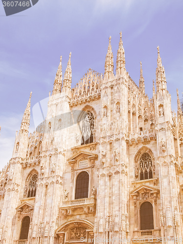 Image of Retro looking Milan cathedral