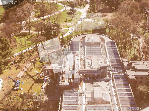 Image of Retro looking Milan aerial view