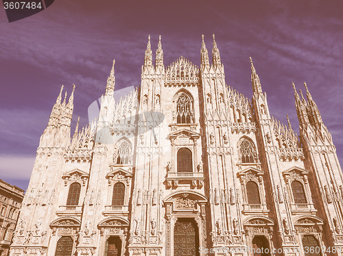Image of Retro looking Milan Cathedral