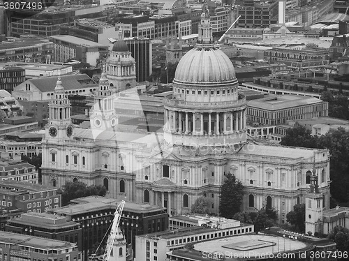 Image of Black and white Aerial view of London