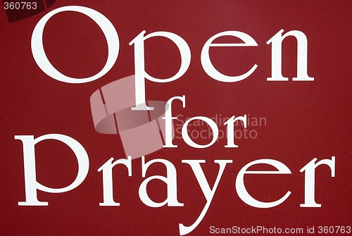 Image of Open For Prayer Sign