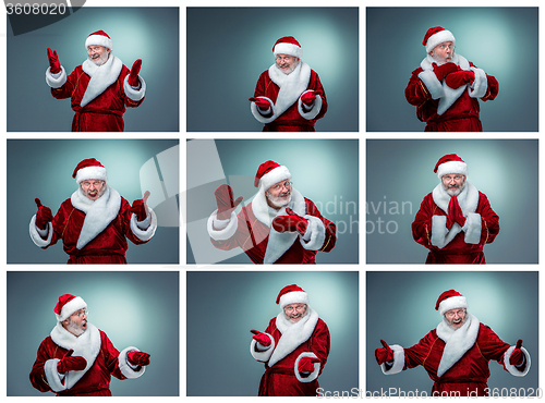 Image of Collage of  Santa Claus different emotions