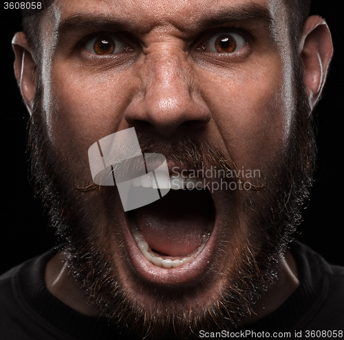 Image of Close-up portrait of angry man