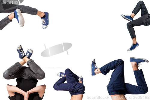 Image of Multiple image of young man break dancing 