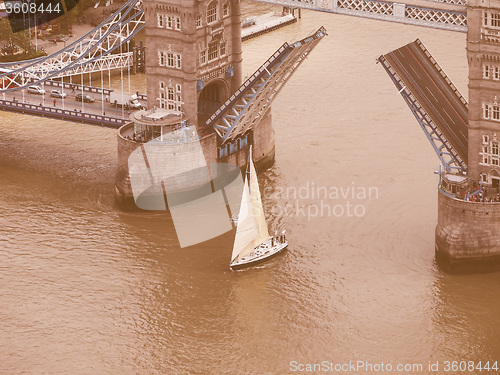 Image of Retro looking Aerial view of London