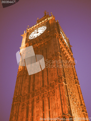 Image of Retro looking Big Ben in London