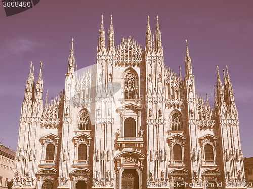Image of Retro looking Milan Cathedral