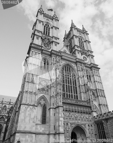Image of Black and white Westminster Abbey in London