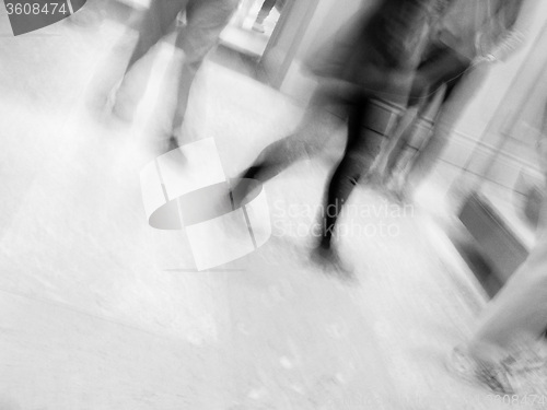 Image of Black and white People blur