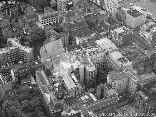 Image of Black and white Aerial view of London