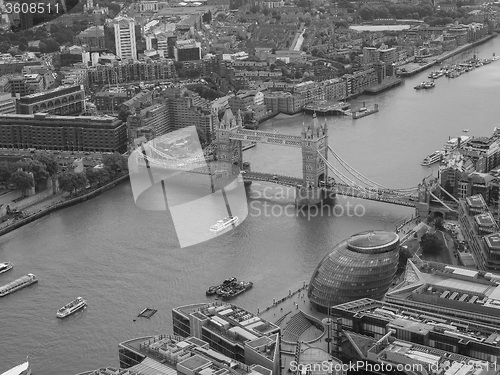 Image of Black and white Aerial view of London