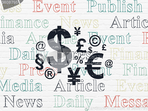 Image of News concept: Finance Symbol on wall background