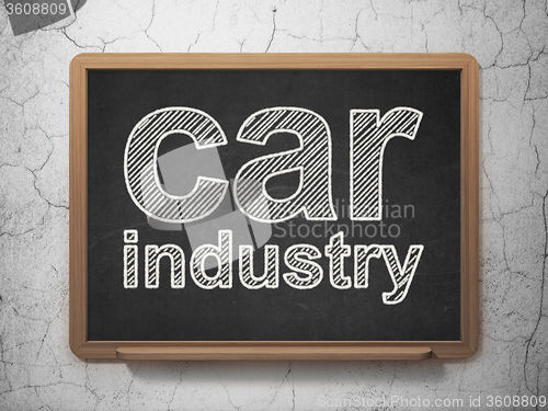 Image of Manufacuring concept: Car Industry on chalkboard background