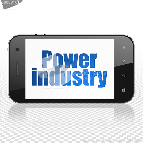 Image of Industry concept: Smartphone with Power Industry on display