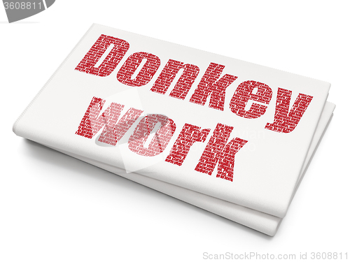 Image of Business concept: Donkey Work on Blank Newspaper background