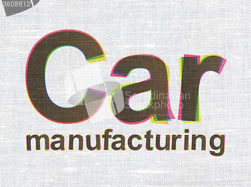 Image of Manufacuring concept: Car Manufacturing on fabric texture background