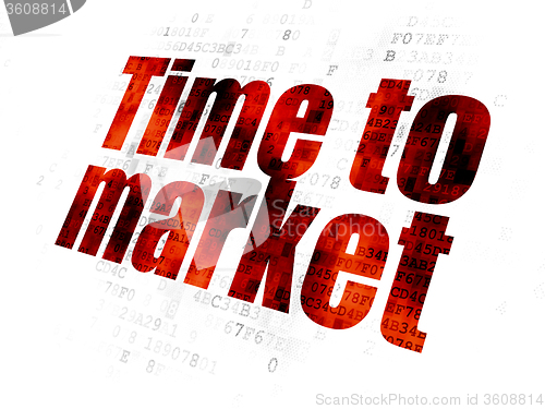 Image of Timeline concept: Time to Market on Digital background