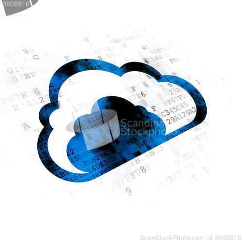 Image of Cloud networking concept: Cloud on Digital background