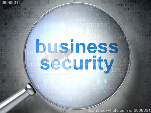 Image of Security concept: Business Security with optical glass