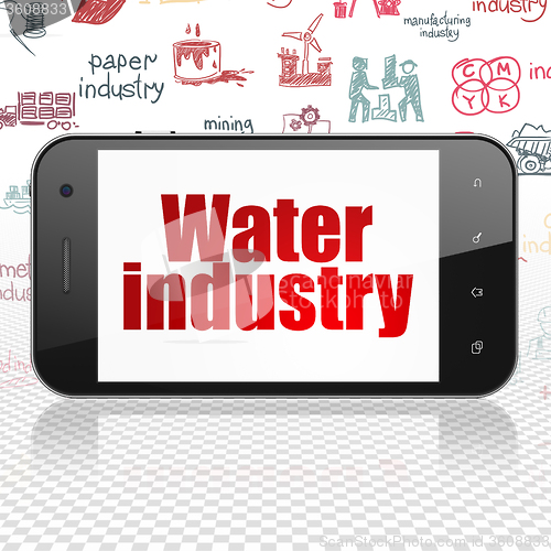 Image of Industry concept: Smartphone with Water Industry on display