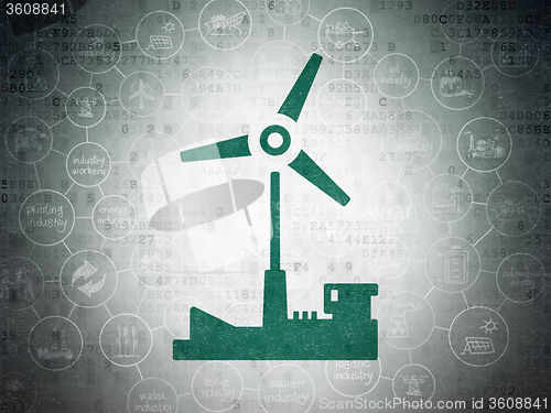 Image of Manufacuring concept: Windmill on Digital Paper background